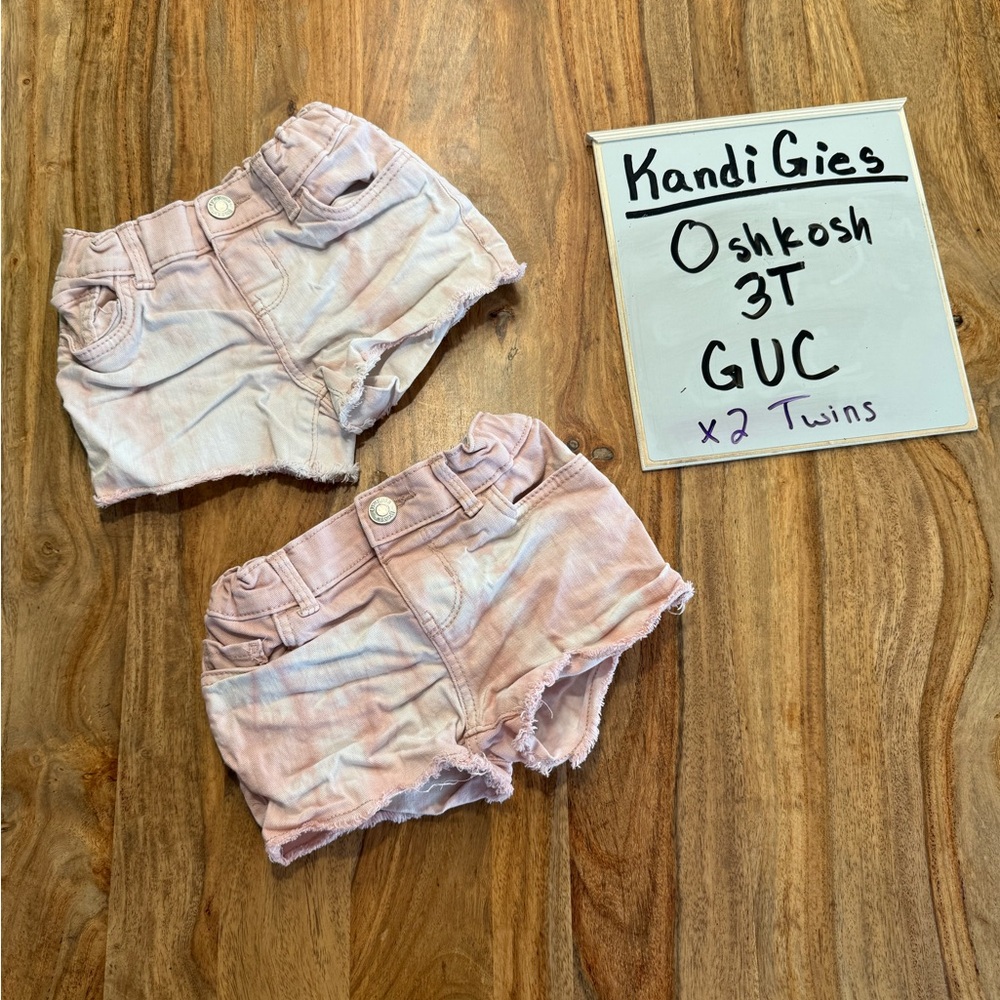 Twin Bundle 2 pairs of OshKosh Pink Denim Shorts 3T